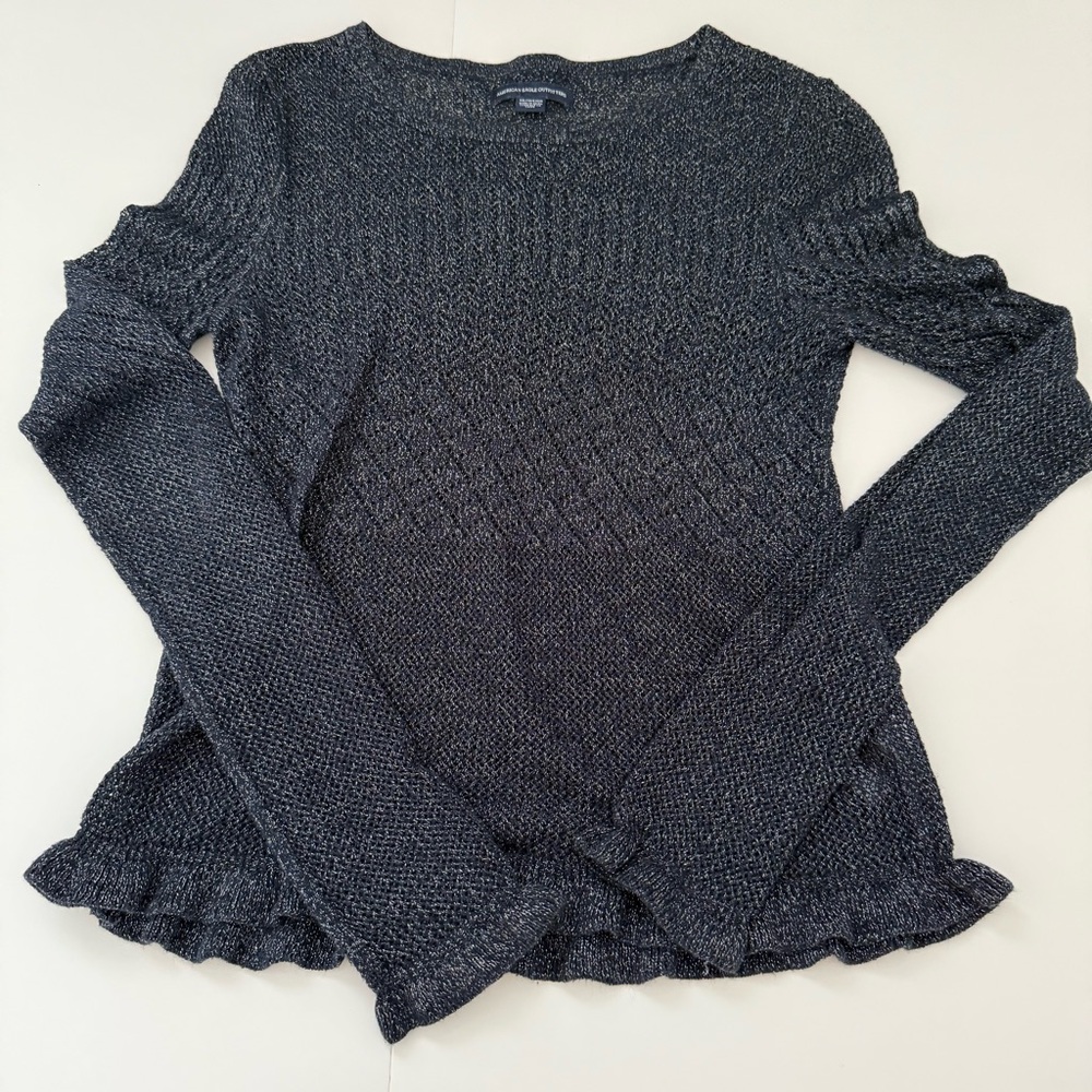 American Eagle Outfitters Dark Blue Knit Top